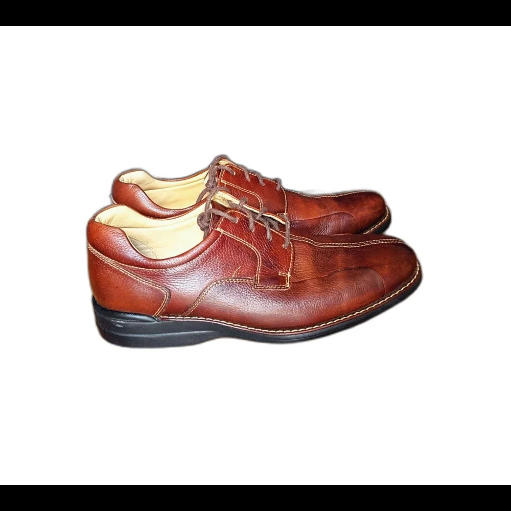 Johnston & Murphy Brown Sheepskin Leather Oxford Dress Shoes Men's 9.5M
